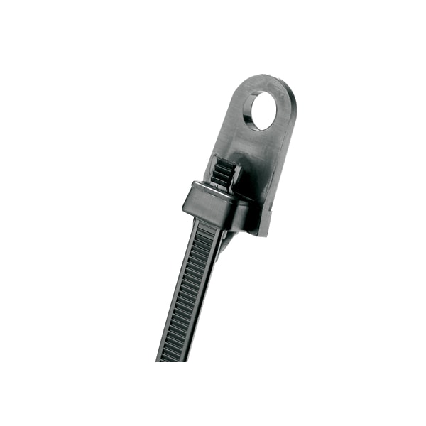 Cable Tie, 7-1/2 in L, 1-3/4 in Max Bundle Dia., Black, Nylon 6/6, 50 lb Strength, 1000 PK